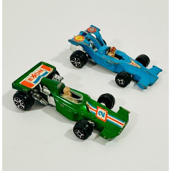Yatming Green Ferrari Formula Car Exxon No 2 & Yatming Blue Honda No 1301 Shell - Picture 3 of 11